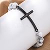 Round Synthetic Hematite Bead Stretch Bracelets BJEW-F493-05EB-01-4