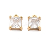 Brass Micro Pave Clear Cubic Zirconia Charms KK-G516-30G-1