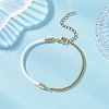 304 Stainless Steel Wheat Chains with Nylon Cord Mixed Chain Bracelets BJEW-JB13288-01-1