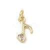 Brass Micro Pave Clear Cubic Zirconia Pendants KK-H255-24G-1