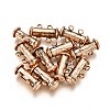 2-Strands 4-Holes Tube Brass Magnetic Slide Lock Clasps KK-D472-R-NF-1