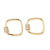 Brass Micro Pave Clear Cubic Zirconia Screw Carabiner Lock Charms KK-Z118-06G-01-1