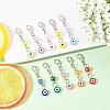 20Pcs 10 Colors Acrylic Evil Eye Pendant Decorations HJEW-YW00202-4