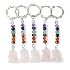 Cat Natural Rose Quartz Keychain KEYC-F040-11C-1