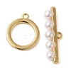 Brass with ABS Imitation Pearl Toggle Clasps KK-N254-89G-2