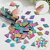 200Pcs 4 Styles Rainbow Iridescent Glass Cabochons MOSA-SP0001-03-6