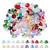 200Pcs 20 Colors Glass Gradient Color Bead Caps GLAA-HS0001-03-1