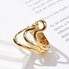 304 Stainless Steel Wave Multilayer Open Cuff Rings for Women RJEW-Z077-01G-03-3