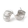 Rack Plating Brass Twist Rectangle Stud Earrings for Women EJEW-Z019-15P-2