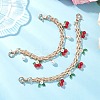 2Pcs Glass Flower & Fruit Bag Decorative Chains AJEW-BA00172-02-2