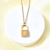 304 Stainless Steel Rolo Chain Pendant Necklaces NJEW-S444-01G-15-4