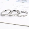 Word Let Them 201 Stainless Steel Finger Rings FS-WGDEB2A-05-2