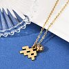 304 Stainless Steel Glass Drill Birth Stone Constellation Pendant Necklaces LS-STAS-D305-08G-K-4