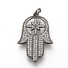 Brass Micro Pave Cubic Zirconia Pendants ZIRC-Q013-27B-1