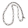 2Pcs 2 Styles 304 Stainless Steel Cross Link Chain Necklaces for Couple NJEW-JN05431-6