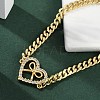 Brass Micro Pave Clear Cubic Zirconia Link Bracelets LS-BJEW-M050-05G-01-2