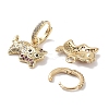 Real 18K Gold Plated Brass Dangle Hoop Earrings EJEW-L269-028G-01-2