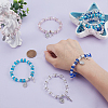 9Pcs 4 Styles Alloy Oval & Cross with Jesus Charm Bracelets BJEW-GO0001-35-3
