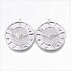 Brass Micro Pave Clear Cubic Zirconia Pendants KK-N232-163-NF-1