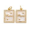 Mother's Day Brass Micro Pave Clear Cubic Zirconia Pendants ZIRC-A020-17G-1