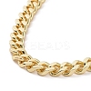 Cubic Zirconia Leopard Pendant Necklace with Brass Curb Chains for Women NJEW-G096-01G-02-4