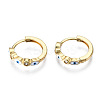 Brass Micro Pave Cubic Zirconia Huggie Hoop Earrings X-EJEW-T014-09G-04-NF-4