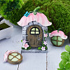 Resin Fairy Gnome Window and Door Sculpture AJEW-WH0415-95-4