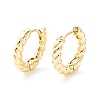 Brass Twisted Rope Chunky Hinged Huggie Hoop Earrings for Women EJEW-P196-25G-1