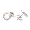 Non-Tarnish 201 Stainless Steel Stud Earring Findings STAS-G266-01P-2