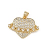 Brass Micro Pave Cubic Zirconia Pendants KK-S528-14G-1