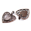 Natural Rose Quartz Peach Love Heart Pendants G-G158-01-18-2