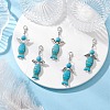 Fish Angel ABS Plastic Imitation Pearl & Synthetic Turquoise Pendant Decorations HJEW-JM03532-1