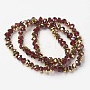 Electroplate Transparent Glass Beads Strands EGLA-A034-T6mm-O07-2
