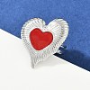Heart 304 Stainless Steel Enamel Finger Rings for Women RJEW-G355-09P-02-1