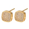 Brass Micro Pave Cubic Zirconia Stud Earrings EJEW-F418-01G-02-4