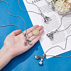 4Pcs Alloy Gloves Pendant Necklaces NJEW-UN0001-62AS-4