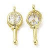 Rack Plating Brass with Cubic Zirconia Pendants KK-Q784-13G-1