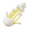 Glass Seed Beaded Jellyfish Pendants PALLOY-MZ00571-04-4