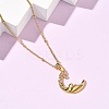 304 Stainless Steel Micro Pave Clear Cubic Zirconia Pendant Necklaces for Women LS-NJEW-Z103-01G-01-2