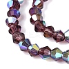 AB Color Plated Transparent Glass Beads Strands GLAA-G127-01S-4