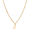 1Pc Brass Chain & 304 Stainless Steel Letter Pendant Necklaces NJEW-LP0001-35J-G-1