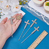 4Pcs Zinc Alloy Rhinestone  Birthday Cake Insert Cards AJEW-FG0004-87-3