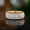 Brass Micro Pave Clear Cubic Zirconia Finger Rings for Women FS-WG796B2-09-2