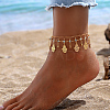 Bohemian Style Brass Rhinestone Charm Anklets YN3777-4