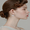 1 Pair Rack Plating Brass Star Hoop Earrings for Women EJEW-LP0007-064-1