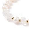 Natural Mixed Stone Chips & Pearl Beaded Bracelet with Enamel Lighting Bolt Charms BJEW-JB08332-M-7
