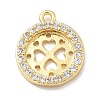 Rack Plating Brass Micro Pave Clear Cubic Zirconia Pendant Cabochon Setttings LS-KK-L224-048G-1