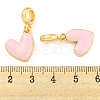 Rack Plating Alloy Enamel Heart European Dangle Charms FIND-B034-20G-4