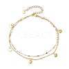 304 Stainless Steel Double Layer Chain Anklets AJEW-AN00632-02-1