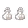 Natural Pearl Ear Studs EJEW-P286-13P-1